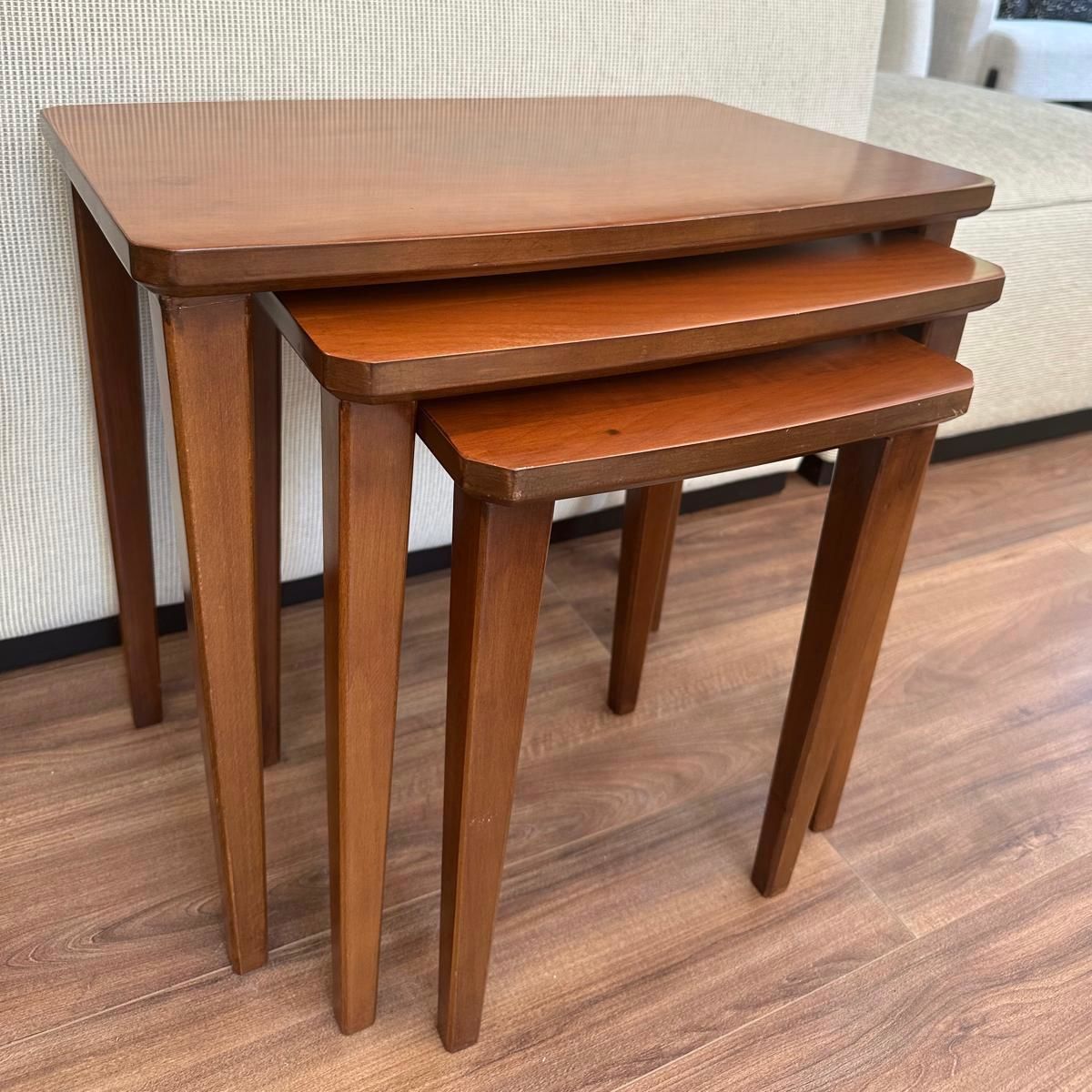 Üçlü Ahşap Zigon Sehpa